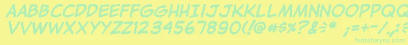 JibbajabbaBold Font – Green Fonts on Yellow Background