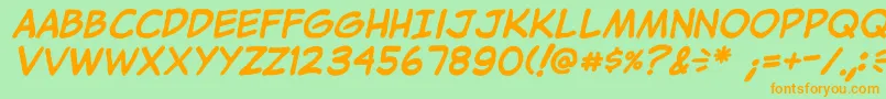 JibbajabbaBold Font – Orange Fonts on Green Background