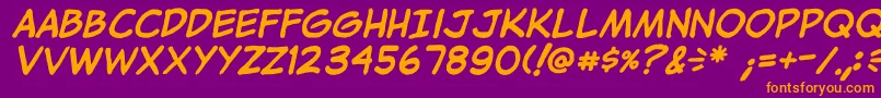 JibbajabbaBold Font – Orange Fonts on Purple Background