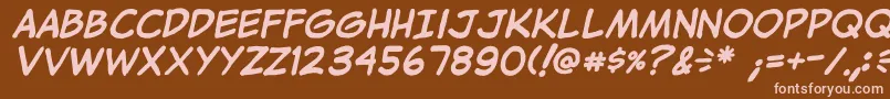 JibbajabbaBold Font – Pink Fonts on Brown Background