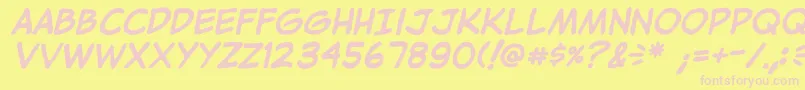 JibbajabbaBold Font – Pink Fonts on Yellow Background