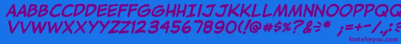 JibbajabbaBold Font – Purple Fonts on Blue Background
