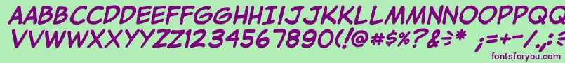 JibbajabbaBold Font – Purple Fonts on Green Background