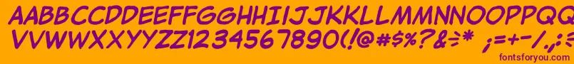 JibbajabbaBold Font – Purple Fonts on Orange Background
