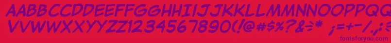JibbajabbaBold Font – Purple Fonts on Red Background