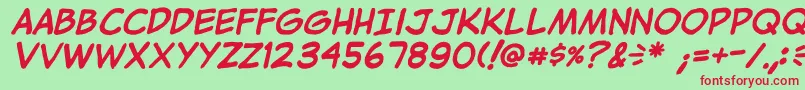 JibbajabbaBold Font – Red Fonts on Green Background