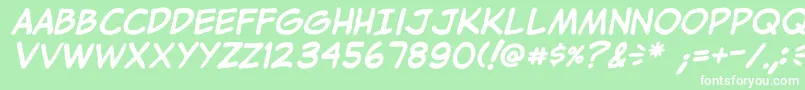 JibbajabbaBold Font – White Fonts on Green Background