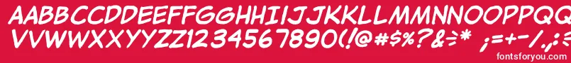 JibbajabbaBold-Schriftart – Weiße Schriften auf rotem Hintergrund