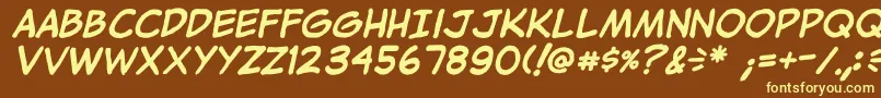 JibbajabbaBold Font – Yellow Fonts on Brown Background