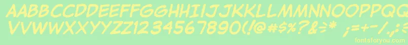 JibbajabbaBold Font – Yellow Fonts on Green Background