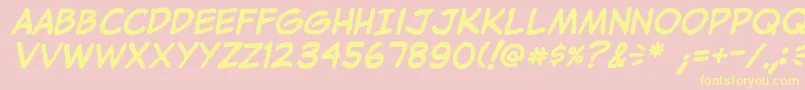 JibbajabbaBold Font – Yellow Fonts on Pink Background