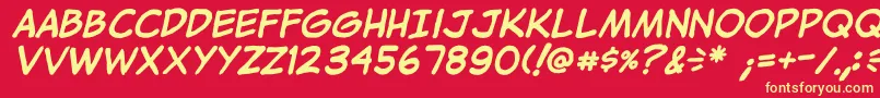 JibbajabbaBold Font – Yellow Fonts on Red Background