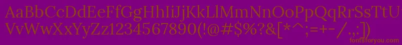 LoraRegular Font – Brown Fonts on Purple Background