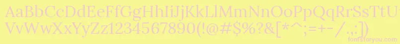 LoraRegular Font – Pink Fonts on Yellow Background