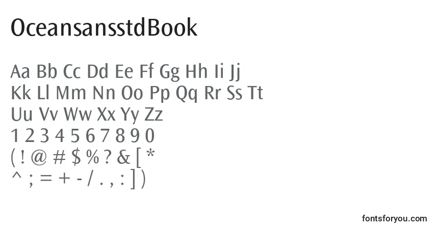 Шрифт OceansansstdBook – алфавит, цифры, специальные символы