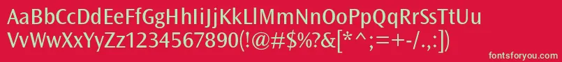 OceansansstdBook Font – Green Fonts on Red Background