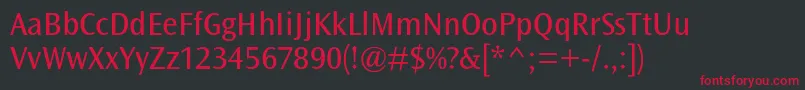 OceansansstdBook Font – Red Fonts on Black Background