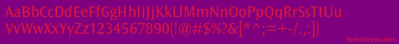 OceansansstdBook Font – Red Fonts on Purple Background