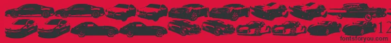 FamousCars Font – Black Fonts on Red Background
