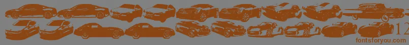 FamousCars Font – Brown Fonts on Gray Background