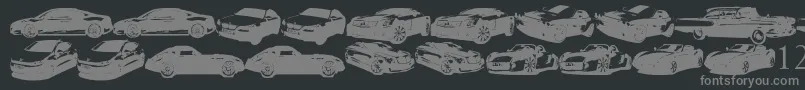 FamousCars Font – Gray Fonts on Black Background