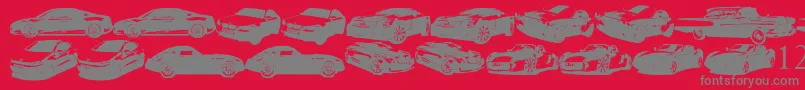 FamousCars Font – Gray Fonts on Red Background