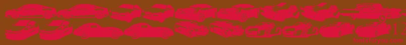 FamousCars Font – Red Fonts on Brown Background