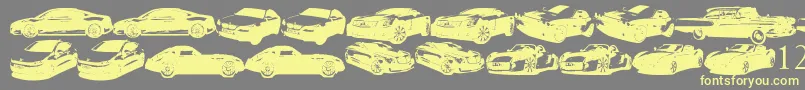FamousCars Font – Yellow Fonts on Gray Background
