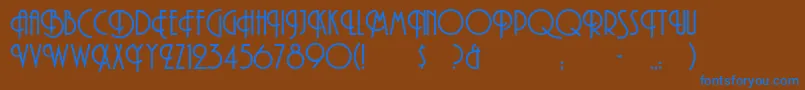 TibetRegular Font – Blue Fonts on Brown Background