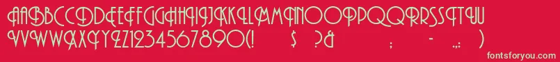 TibetRegular Font – Green Fonts on Red Background
