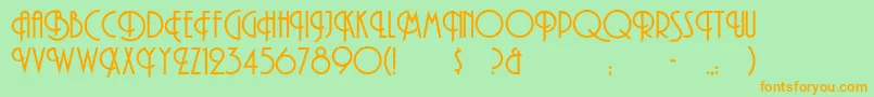 TibetRegular Font – Orange Fonts on Green Background