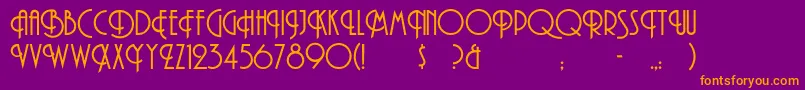 TibetRegular Font – Orange Fonts on Purple Background