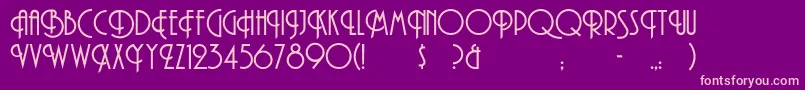 Fonte TibetRegular – fontes rosa em um fundo violeta