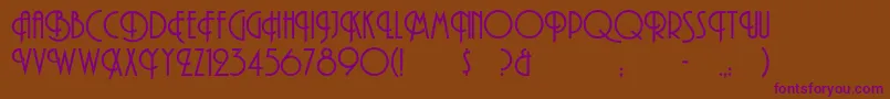 TibetRegular Font – Purple Fonts on Brown Background