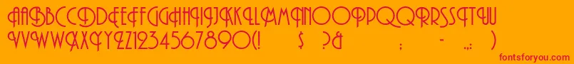 TibetRegular Font – Red Fonts on Orange Background