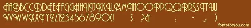 TibetRegular Font – Yellow Fonts on Brown Background