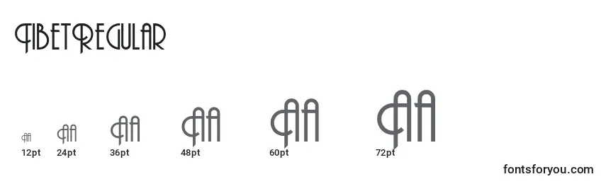 Размеры шрифта TibetRegular