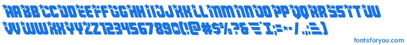 Armyrangersleft-Schriftart – Blaue Schriften auf weißem Hintergrund