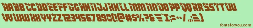 フォントArmyrangersleft – 緑の背景に茶色のフォント