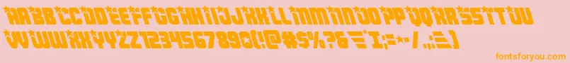 フォントArmyrangersleft – オレンジの文字がピンクの背景にあります。