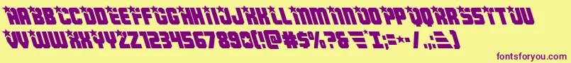 Armyrangersleft-Schriftart – Violette Schriften auf gelbem Hintergrund