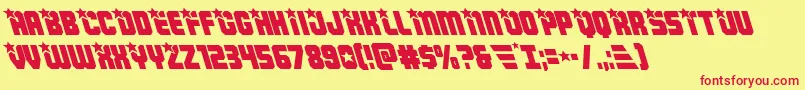Armyrangersleft-Schriftart – Rote Schriften auf gelbem Hintergrund