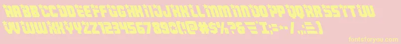 Armyrangersleft-fontti – keltaiset fontit vaaleanpunaisella taustalla