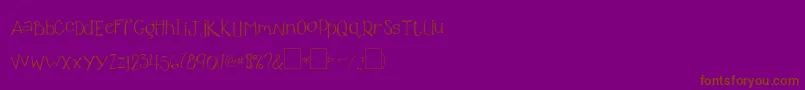 2peasGlitterGirl-Schriftart – Braune Schriften auf violettem Hintergrund