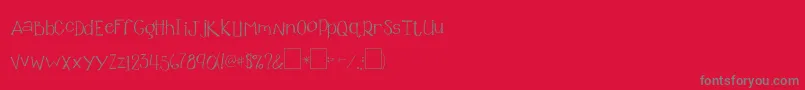 2peasGlitterGirl Font – Gray Fonts on Red Background