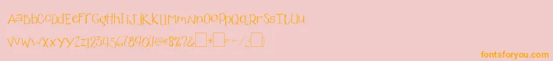 2peasGlitterGirl-Schriftart – Orangefarbene Schriften auf rosa Hintergrund