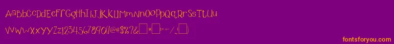 2peasGlitterGirl Font – Orange Fonts on Purple Background