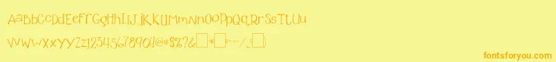 2peasGlitterGirl Font – Orange Fonts on Yellow Background