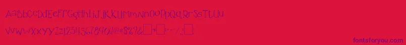 2peasGlitterGirl Font – Purple Fonts on Red Background