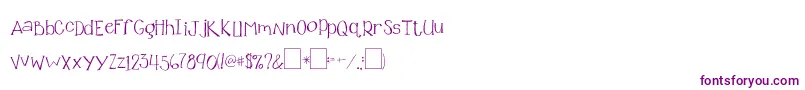 2peasGlitterGirl Font – Purple Fonts on White Background